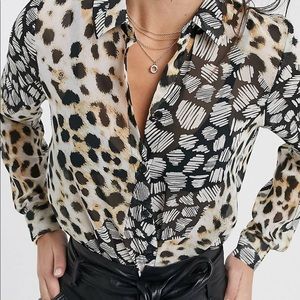 Mixed Animal print top